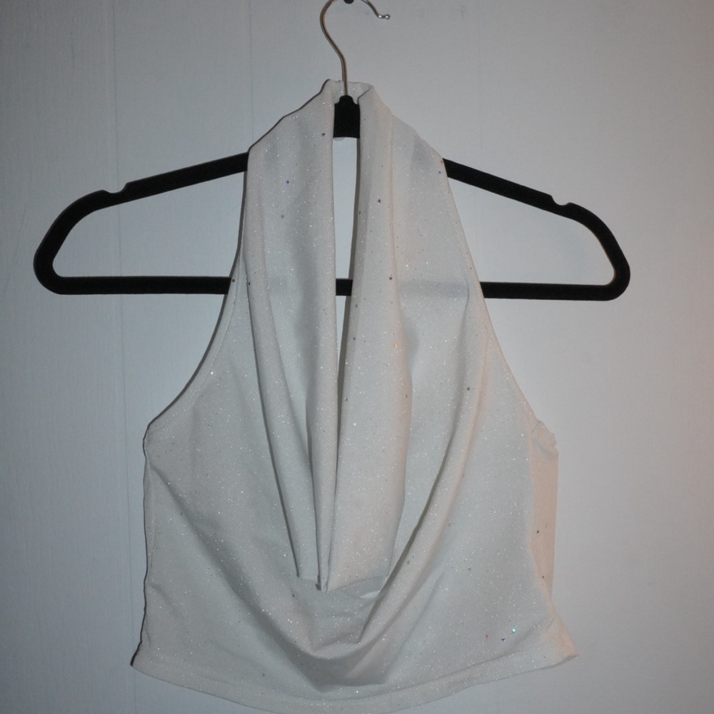Elegant White Halter Top
